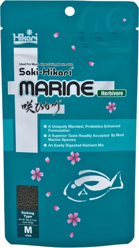 Hikari 042221 Marine Herbivore - Pellets de hundimiento mediano para peces marinos, tamaño único