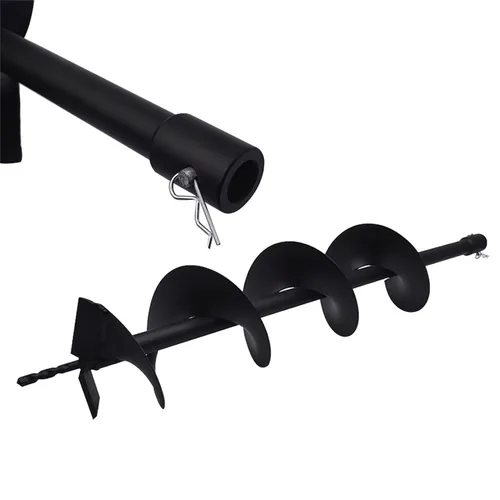 Vista 2 de Broca de taladro de 6 pulgadas con eje de 3/4 pulgadas, broca de jardín para plantación, broca de taladro de jardín, broca de poste con agujero