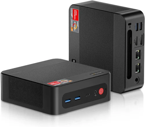 Vista 11 de BOSGAME E4 Mini PC, Mini Computadoras con AMD Ryzen 5 3550H, 16GB DDR4 512GB PCIe SSD, Dual RJ45, Triple Pantalla 4K, USB-C, USB 3.2, Wi-Fi 5/BT