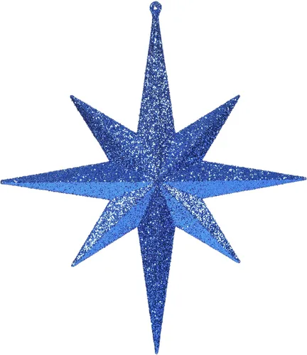 Vista 21 de Vickerman Adorno de Navidad de estrella de Belén con purpurina iridiscente negra de 8 pulgadas, 4 por caja