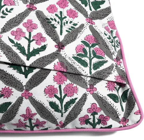 Vista 7 de Ridhi Fundas de almohada de algodón con estampado de bloques para almohadas decorativas para sala de estar, elegantes y bohemias, bonitas fundas