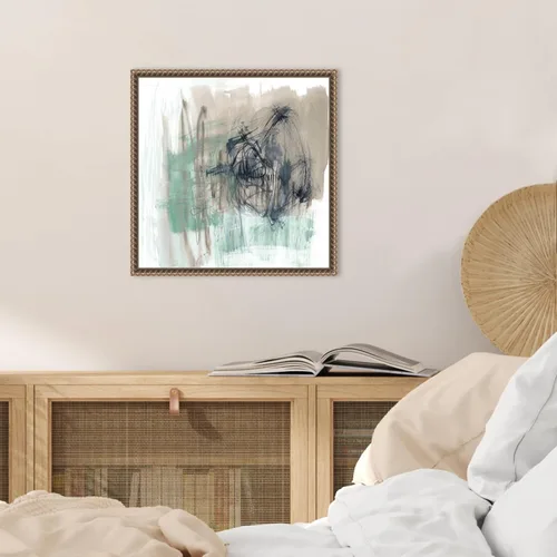 Vista 5 de Amanti Art Framed Canvas Wall Art 16x16 Scribble Scrabble I by Jennifer Goldberger, Framed Wall Art Canvas, Abstract Artwork, Traditional Decor