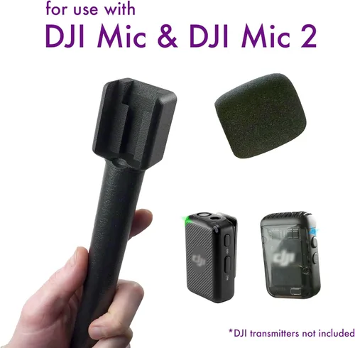 Vista 2 de 1pc - Adaptador de entrevista clásico Macrokraft para DJI Mic y DJI Mic 2 Micrófono Inalámbrico Montaje de mano Videografía Audio