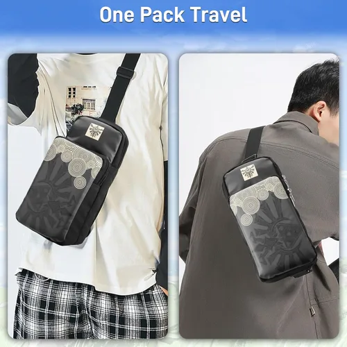 Vista 6 de GLDRAM for Zelda Travel Carrying Bag for Nintendo SwitchLiteOLED, Protable Crossbody Sling Bag with 12 Slots Game Card Case, Retractable Shoulder