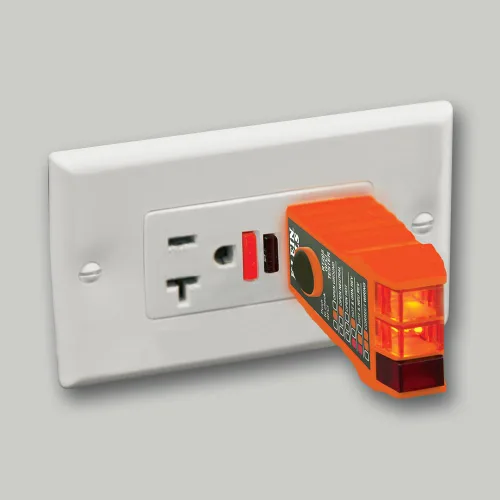 Vista 7 de Kit de prueba eléctrica Klein Tools NCVT1PKIT con lápiz de prueba de bajo voltaje sin contacto, 50 a 1000 V CA y probador de toma GFCI, 2 piezas