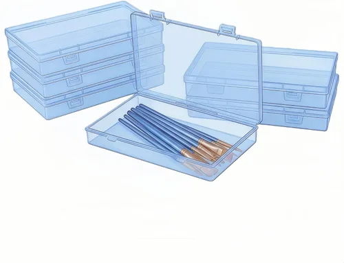 Vista 17 de LJY 100 contenedores rectangulares vacíos de plástico transparente con tapas con bisagras (2.2 x 1.6 x 0.8 pulgadas, transparente)