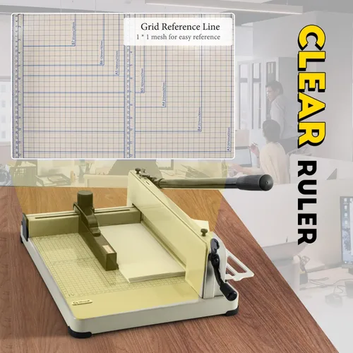 Vista 6 de CGOLDENWALL Cortador de papel resistente A4 Cortador de guillotina de papel de 12 pulgadas, máx. 400 hojas, precisión de corte de 0.001 in, adecuado