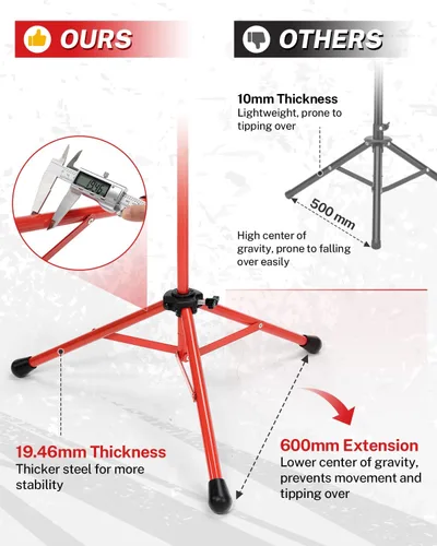 Vista 4 de Gonex Baseball Tee with Tripod Stand, Adjustable for Softball Negro