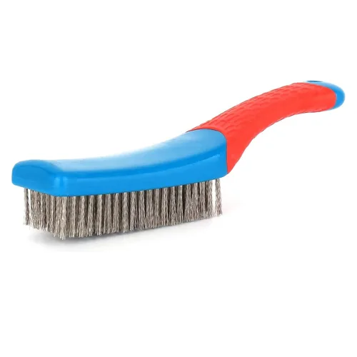 Vista 2 de Cepillos de alambre para limpieza, cepillo de alambre de acero inoxidable resistente para limpieza de óxido de metal, limpieza de pintura con mango