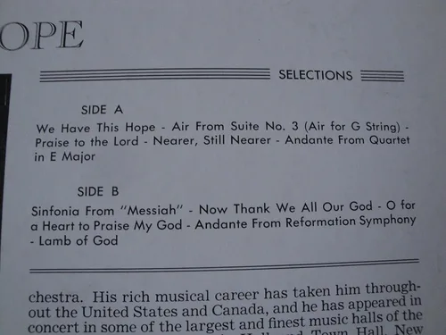 Vista 3 de We Have This Hope Wargo Symphonette Vinyl Lp George Wargo Chapel Records Stereo