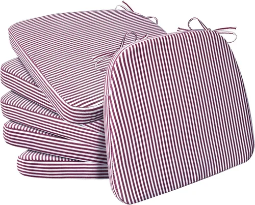 Vista 42 de AAAAAcessories - Cojines para silla en forma de D, 2" de espesor, almohadillas para sillas de comedor con lazos y removibles, cubierta lavable a