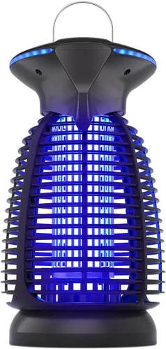 Vista 20 de Exterminador eléctrico de insectos al aire libre – 4200 V de alto voltaje insecto asesino impermeable luz LED para mosquitos, mosca, patio, porche