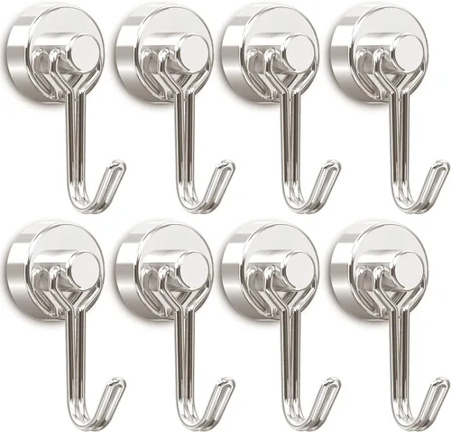 Vista 7 de Tohoer Ganchos Magnéticos, Ganchos de Imanes de Neodimio de 100LBS de Alta Resistencia con Protección Antióxido para Refrigerador, Horno, Parrilla