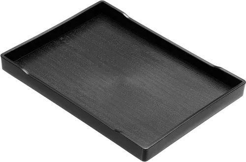 Vista 9 de PATIKIL Bandeja de comida rápida de 8 x 4, bandeja rectangular reutilizable reciclable multiusos para restaurante, cocina en casa, color negro