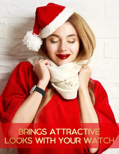 Vista 2 de Wearlizer - Correa con copos de nieve de Navidad grabada compatible con Apple Watch de 41/38/40/42/45/44/46/49 mm, correa deportiva de silicona