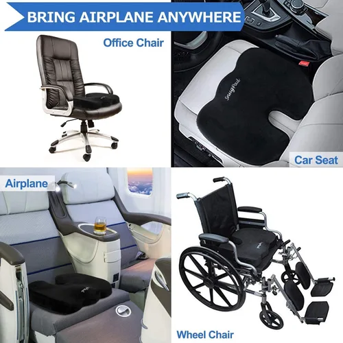 Vista 5 de SnugPad cojín de asiento ortopédico de coxis de espuma viscoelástica para dolor de espalda, ciática y coxis, reduce el dolor de ciática y coxis