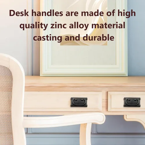 Vista 3 de Antrader Armario rectangular de aleación de zinc, con mango elíptico, 3.74 x 2.04 pulgadas, paquete de 4