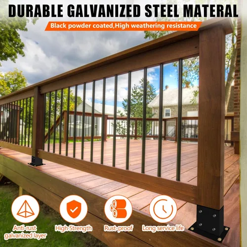 Vista 4 de Base de anclaje de poste de 2 picos, base de poste de madera de hormigón para valla de 4 x 4 pulgadas (real:3.5 x 3.5 pulgadas), soporte para poste