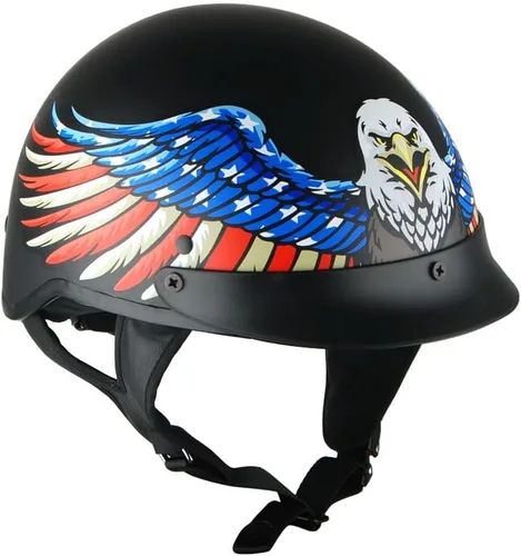 Vista 6 de 1Storm Casco de media cara para motocicleta, ciclomotores, scooter, piloto con visera ahumada interior retráctil