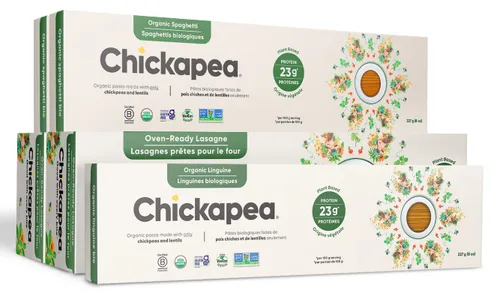 Vista 10 de Chickapea - Pasta de garbanzos, codos orgánicos ricos en proteínas, pasta de lentejas, sin gluten, a base de plantas, sin OMG, baja