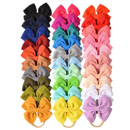 Prohouse 30 diademas de nailon para bebé, lazos para el cabello, elásticos para bebés, niñas, recién nacidos, niños pequeños, accesorios para el