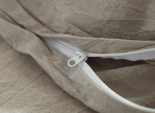 Vista 3 de Funda de edredón de 100% algodón lavado para manta con peso, 60 x 80pulgadas, con 8 lazos y cierre en el lado largo, color caqui, no incluye relleno