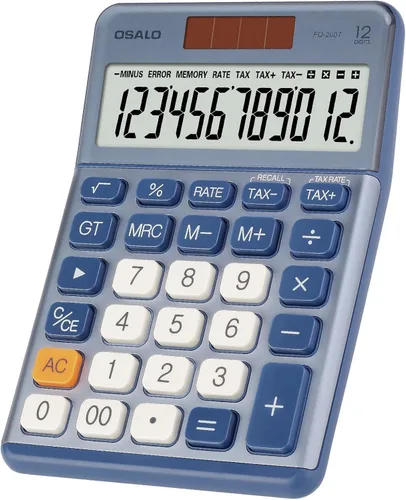 Vista 14 de Calculadora de escritorio de bolsillo de tamaño pequeño, pantalla LCD grande de 12 dígitos, función fiscal básica, calculadora de escritorio