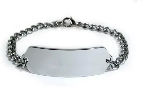 Vista 6 de Myastthenia Gravis Medical ID Alert Bracelet with Embossed Emblema de Acero Inoxidable. Estilo: Clásico Amplio, Serie Premium.