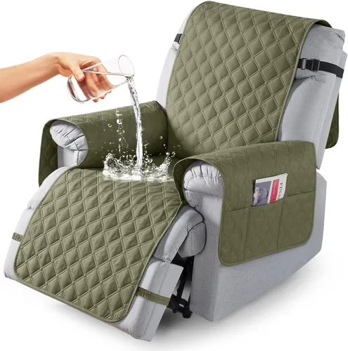 Vista 25 de TAOCOCO Fundas reclinables 100% impermeables, con correas para las piernas, funda de sofá reclinable reversible para silla reclinable, protector