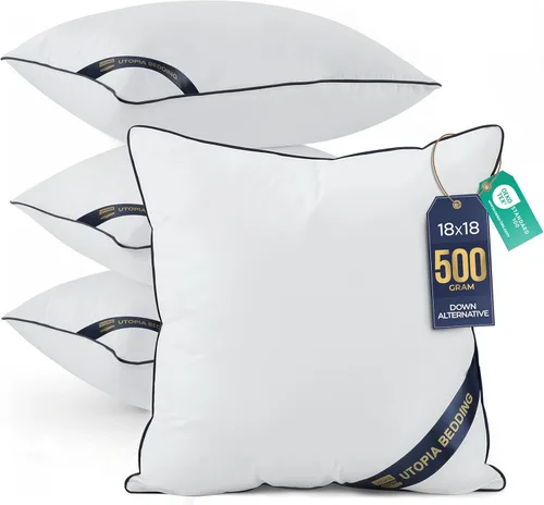 Vista 16 de Utopia Bedding - Relleno de almohadas decorativas (paquete de 2, color blanco), almohadas para sofá, cama y sofá de 12 x 12 pulgadas, relleno