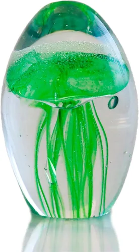 Vista 2 de Pequeñas figuras de medusas de vidrio soplado a mano con pisapapeles para decoración del hogar