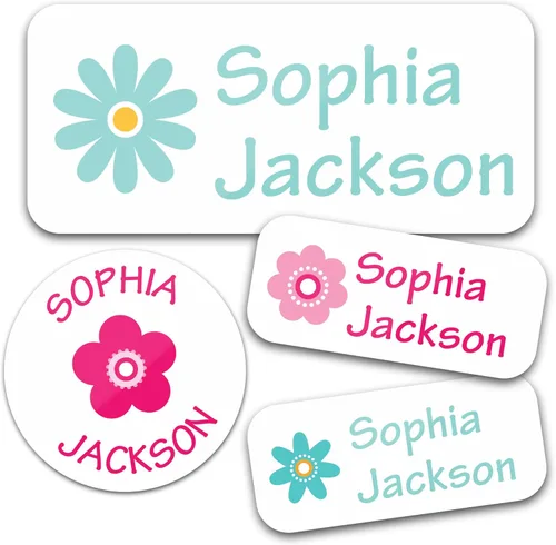 Vista 32 de Bunny Badges - 130 Etiquetas de nombre personalizadas para guardería, impermeables, adhesivas, personalizadas, para ropa, botellas de agua