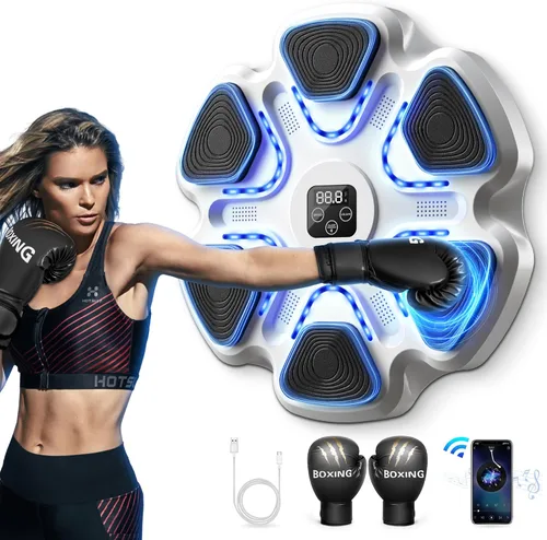 Vista 7 de Music Boxing Machine with Gloves for Adults Boxing Machine Wall Mounted Music, Smart Connection Boxing Equipment for Home and Gym, Training Machine