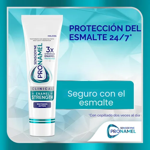 Vista 4 de Pasta dental Sensodyne Pronamel para fortalecimiento clínico del esmalte, acción blanqueadora, 3.4 oz (paquete de 3)