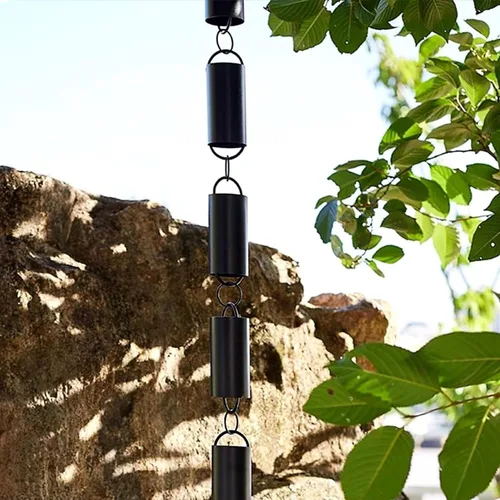 Rain Chain Rain Chains for Replacement Gutters and Downspouts, Aluminum Cylinder Rain Collector Chain(100cm/3.3ft)