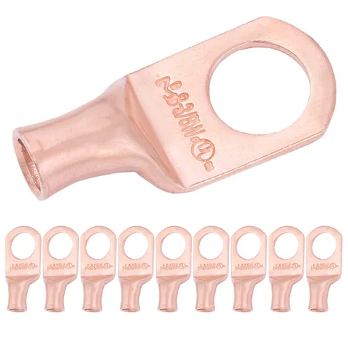 Vista 153 de SELTERM - 5 terminales de anillo resistentes para cable de batería, calibre 1/0 AWG, pernos de 1/2 pulgadas, terminales de calibre 0, ojales