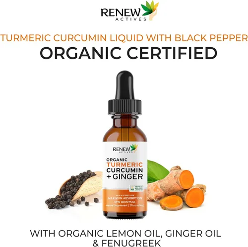 Vista 5 de Renew Actives Extracto líquido de cúrcuma con aceite de jengibre y limón