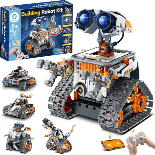 Vista 9 de Sillbird Kit de construcción de robot con control remoto, regalos STEM para niños de 8 a 13 años, juguetes robóticos de codificación técnica