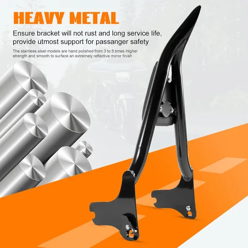 Vista 6 de Eumti Barra de sissy alta para modelos Harley Touring de 25 pulgadas, respaldo trasero desmontable del pasajero de liberación rápida compatible