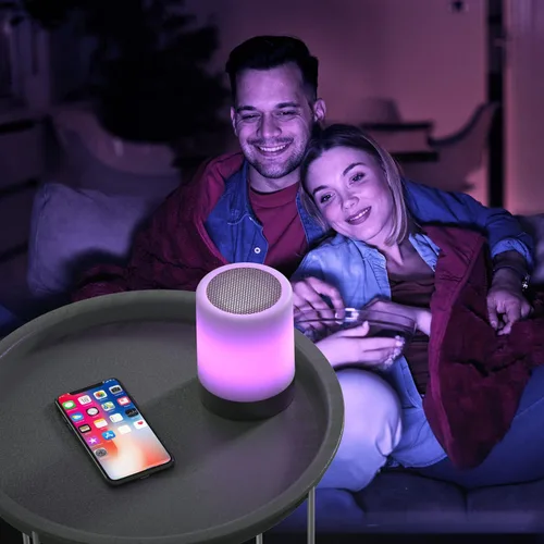 Vista 3 de Elecstars Lámpara de Mesita de Noche con Control Táctil con Altavoz Bluetooth, Luz Nocturna Regulable, Lámpara de Mesa Portátil, Mejor Regalo