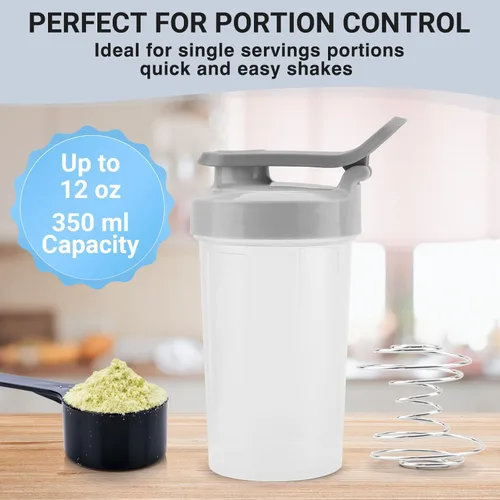 Vista 2 de Vaso mezclador de proteínas de 12 onzas – Vasos mezcladores de grado alimenticio para batidos de proteínas de 12 onzas – Vasos mezcladores pequeños