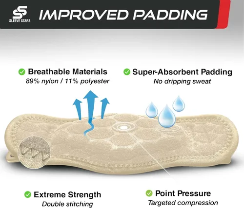 Vista 7 de Sleeve Stars - Codera de Codo de Tenis para Mujeres - Correa de Tenis Ajustable, Codera de Codo de Golfista para Hombres, Contrafuerza para Codo