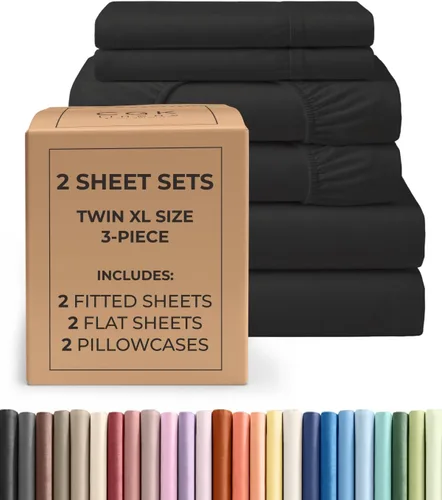 Vista 136 de Pack of 2, Twin Size 3 Piece Sheet Set - Breathable & Cooling - White