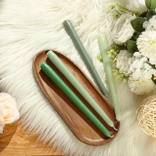 Vista 5 de MTLEE 16 velas cónicas de 10 pulgadas para el día de San Valentín, a granel, sin humo, sin perfume, cera de parafina con mecha de algodón para cena