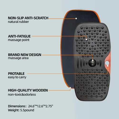Vista 5 de Escritorio de pie Antifatiga Tabla de equilibrio estera de escritorio de pie Tabla oscilante Tabla basculante Alfombrilla cómoda para oficina