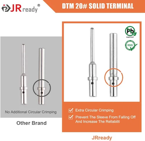 Vista 5 de Kit de conectores JRready ST6332-01 Deutsch DTM, conector de 2, 3, 4, 6, 8 y 12 pines, tamaño 20 contacto sólido 20-22AWG, tapones de sello