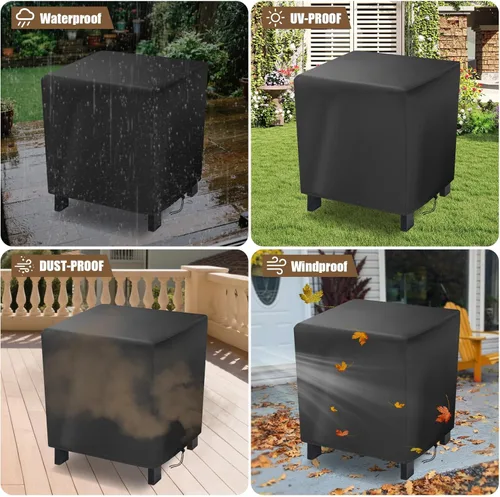 Vista 7 de Funda pequeña para muebles de exterior, fundas cuadradas de 15 pulgadas para mesa de patio, impermeable, para mesa auxiliar pequeña, 15 x 15 x 18