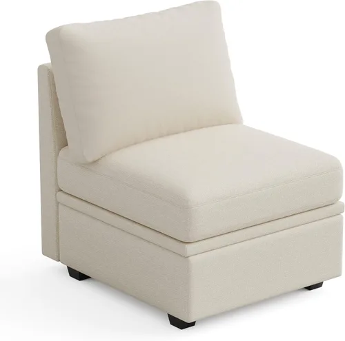 Vista 7 de Weture Sofá cama modular seccional, sofá cama reversible, sofá cama modular de 6 asientos con almacenamiento y diván, sofás para sala de estar, beige