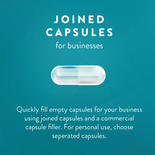 Vista 8 de PurecapsUSA – Empty Gelatin Pill Capsules Size 0 1,000 Joined Pills Black/Blue Non-GMO Certified SLS, Gluten, Preservative Free