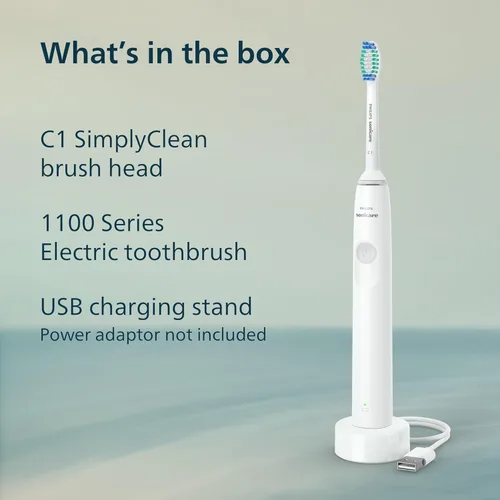 Vista 7 de Philips Sonicare Cepillo de dientes eléctrico serie 1100, cepillo de dientes sónico con tecnología sónica avanzada, EasyStart, Smartimer